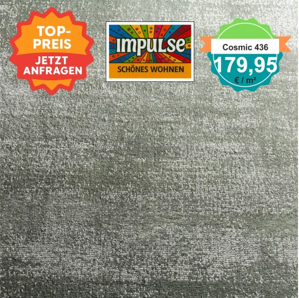 „Jab Cosmic Velours Teppich 4 m breit – weiches, luxuriöses Wohnzimmerambiente“